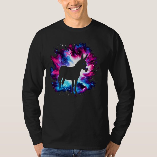 Coola Cosmic Donkey Galaxy Graphic Space Art T Shirt (Framsida)