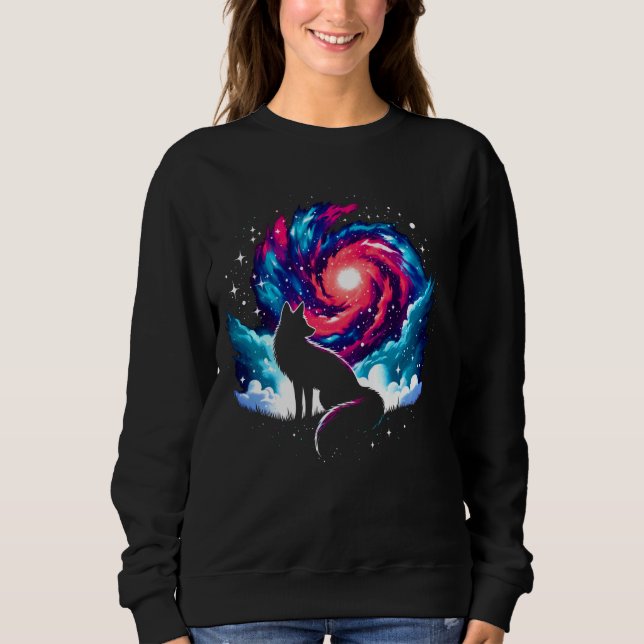 Coola Cosmic Fox Galaxy Graphic Space Art T Shirt (Framsida)