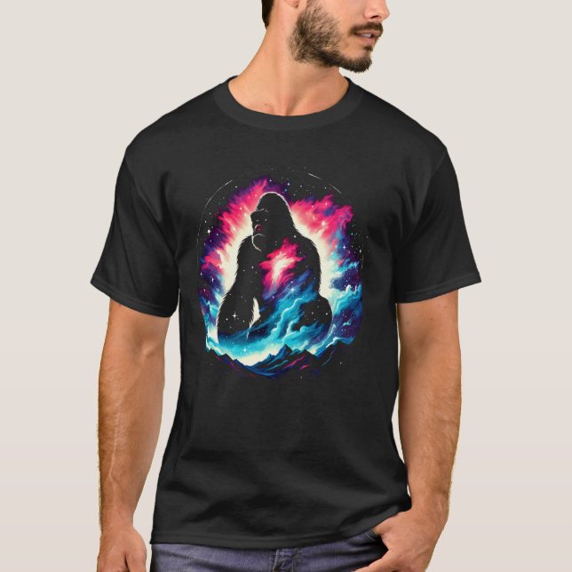 Coola Cosmic Gorilla Galaxy Graphic Space Art T Shirt (Framsida)