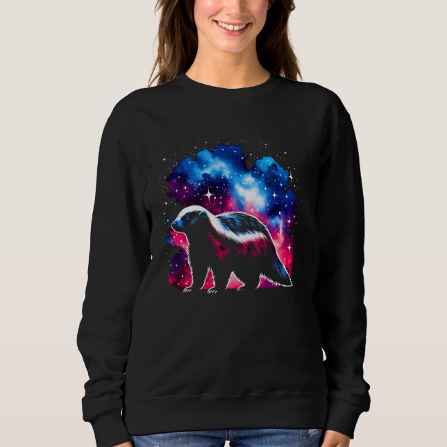 Coola Cosmic Honey badger Galaxy Graphic Space Art T Shirt (Framsida)
