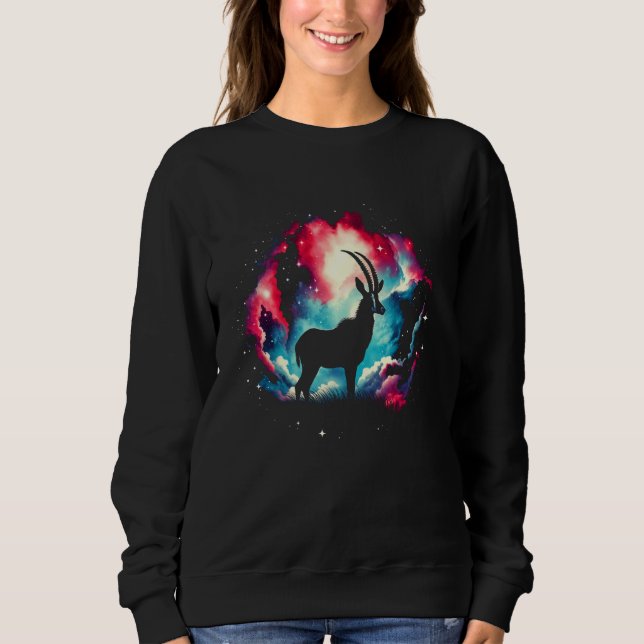 Coola Cosmic Roan Antelope Galaxy Graphic Space Ar T Shirt (Framsida)