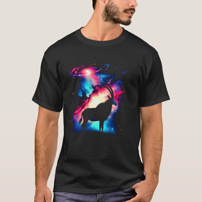 Coola Cosmic Sable Antelope Galaxy Graphic Space A T Shirt (Framsida)