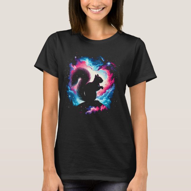 Coola Cosmic Squirrel Galaxy Graphic Space Art T Shirt (Framsida)