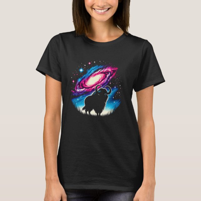 Coola Cosmic Takin Galaxy Graphic Space Art T Shirt (Framsida)