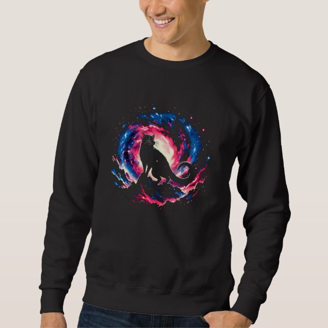 Coola Cosmic Tasmanian Djävulen Galaxy Graphic Spa Lång Ärmad Tröja (Framsida)