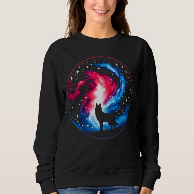 Coola Cosmic Varg Galaxy Graphic Space Art T Shirt (Framsida)