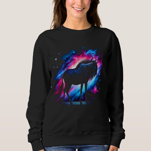 Coola Cosmic Wildebeest Galaxy Graphic Space Art T Shirt (Framsida)
