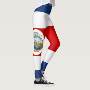 Coola Costa Rica Flagga Mode Leggings