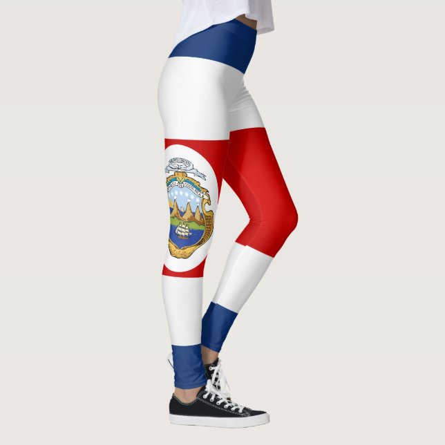 Coola Costa Rica Flagga Mode Leggings (Höger)