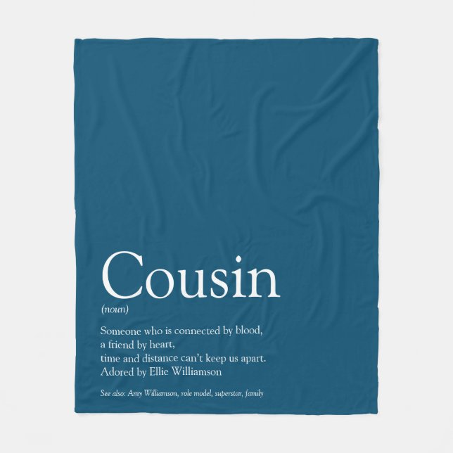 Coola Cousin Definition Modern Blue Roligt Fleecefilt (Framsidan)