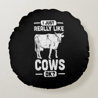 Coola Cow Animal Idea| Funny Cow Älskare Gift Rund Kudde