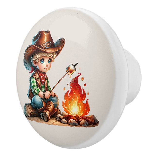 Coola cowboy lägereld pojkar knopp (Höger)
