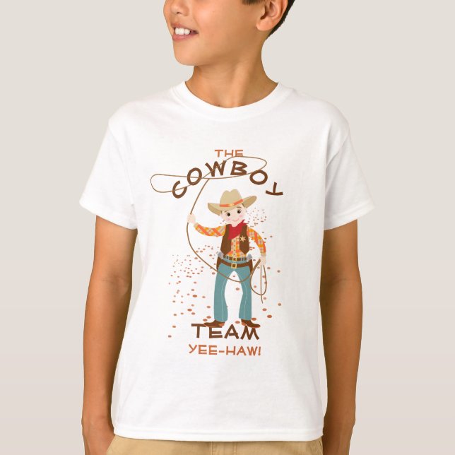 Coola cowboy med lasso barns födelsedag Party T Shirt (Framsida)