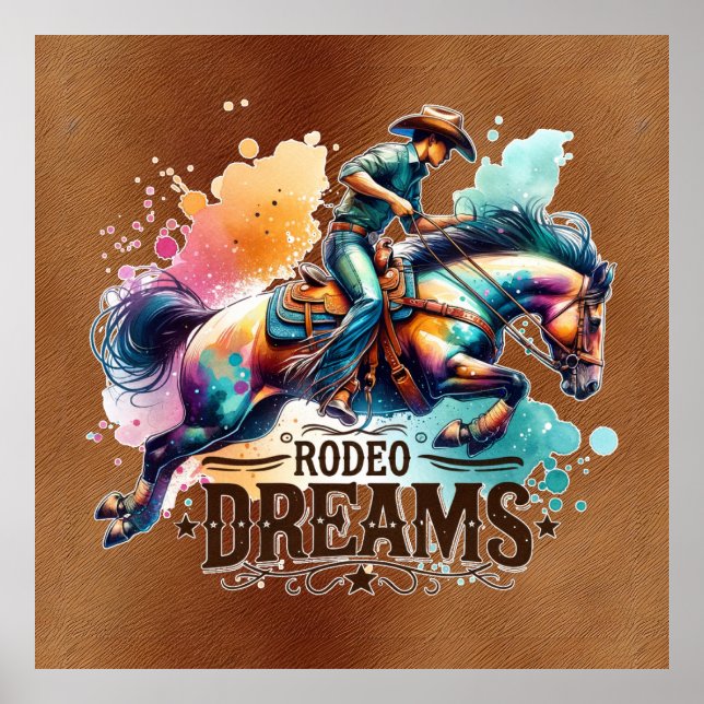 Coola Cowboy Rodeo drömmar Poster (Framsidan)
