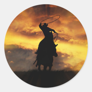 Coola Cowboy Roping Stickers Runt Klistermärke