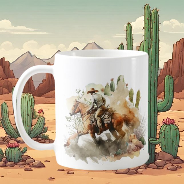coola cowboyälskare lägg till monogram kaffemugg (Skapare uppladdad)
