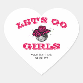Coola Cowgirl Bachelorette Party Gift Hjärtformat Klistermärke