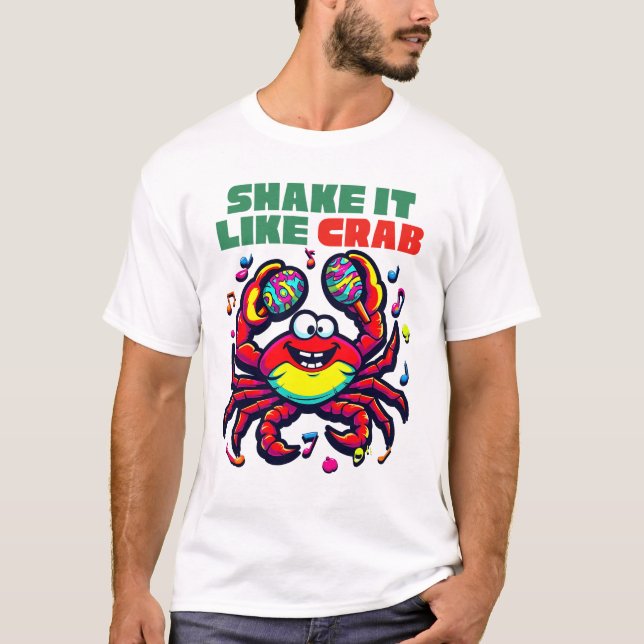 Coola Crab Dance with Maracas - Tropical Vibes T Shirt (Framsida)