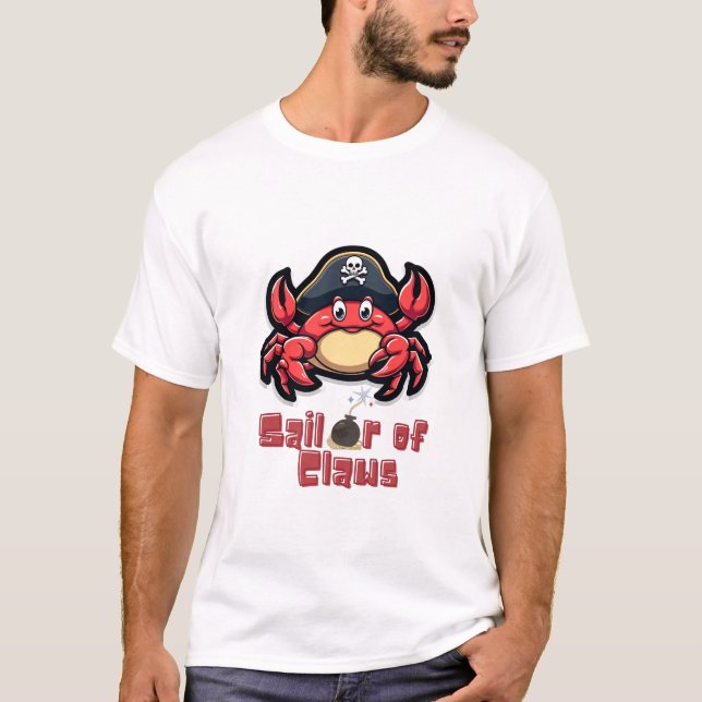 Coola Crab Pirater: Nautical Äventyr Tees T Shirt (Framsida)