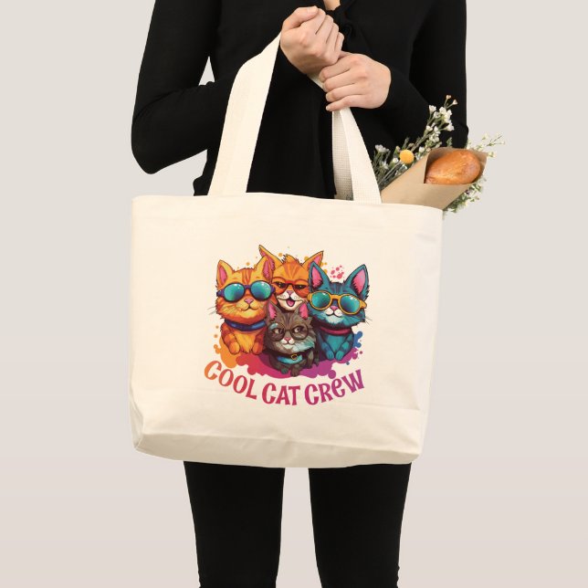 Coola Crew Cats Tote Bag Jumbo Tygkasse (Framsida (produkt))