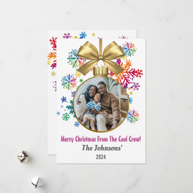 Coola Crew Rainbow Snöflingor Photo Julkort (Fram/Back In Situ)