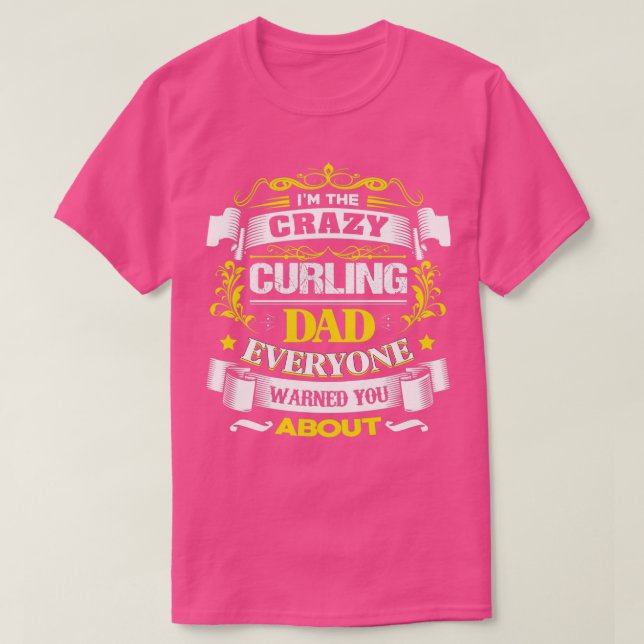 Coola Curling Pappa Best Fars dag Gift T Shirt (Design framsida)