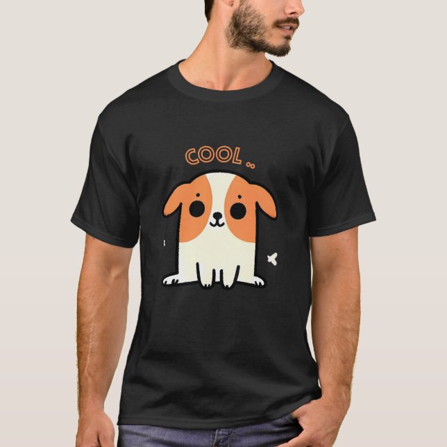 Coola Cute Baby Hund design - Black T-Shirt (Framsida)