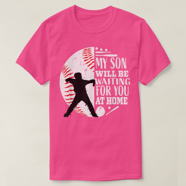 Coola Cute Baseball Catcher Mamma Pappa Son Parter T Shirt (Design framsida)