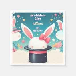 Coola Cute Bunny Tv Party Magic Show 1st Birthday Pappersservett