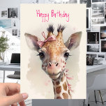 Coola Cute Giraffe - Funny Grattis på födelsedagen Kort<br><div class="desc">Massorna på djurparken chockades när de såg giraffen med ett rosa band på huvudet. Det var som en scen som togs ut ur ett födelsedagskort och folk blev mätta. Ingen kunde figur ut där bandet hade kom från. Vissa trodde att det hade placerats där av en olycklig besökare, andra trodde...</div>