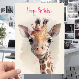 Coola Cute Giraffe - Funny Grattis på födelsedagen Kort