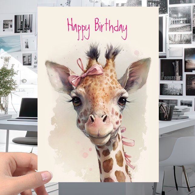 Coola Cute Giraffe - Funny Grattis på födelsedagen Kort (Skapare uppladdad)