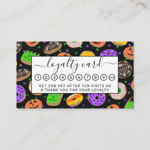 Coola Cute Glitter Confetti Donuts Halloween Lojalitetskort