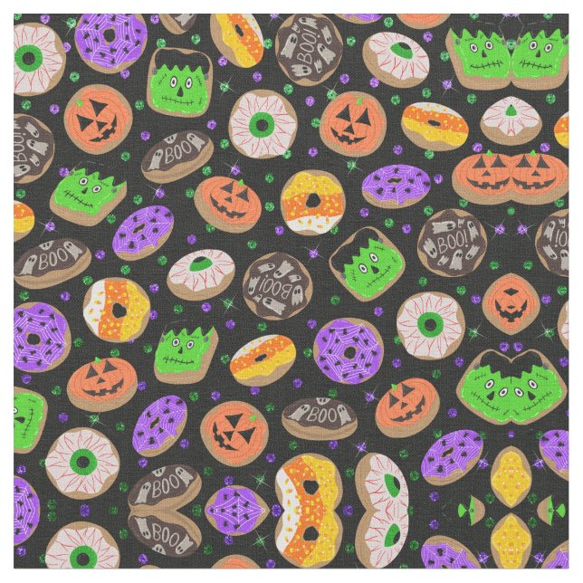 Coola Cute Glitter Confetti Donuts Halloween Tyg (Närbild)