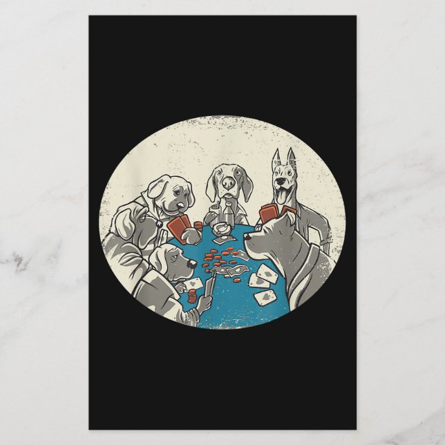 Coola Cute Hundar spelkort Poker Texas Holdem Flygblad (Framsidan)
