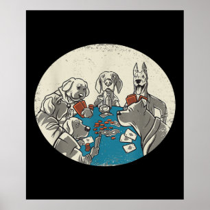 Coola Cute Hundar spelkort Poker Texas Holdem Poster