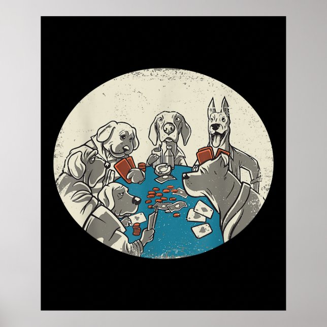 Coola Cute Hundar spelkort Poker Texas Holdem Poster (Framsidan)