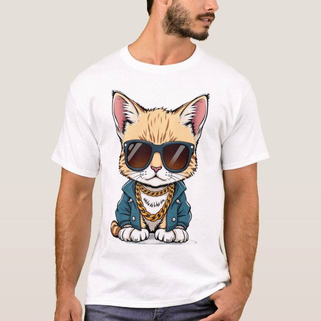 Coola, Cute, Kitten Doodle T Shirt (Framsida)