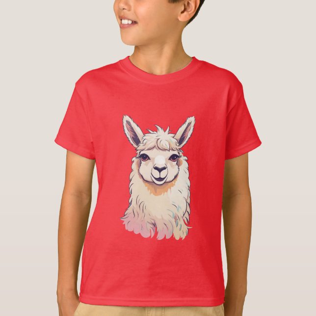 Coola Cute Llama T Shirt (Framsida)
