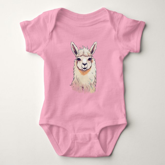 Coola Cute Llama T Shirt (Framsida)
