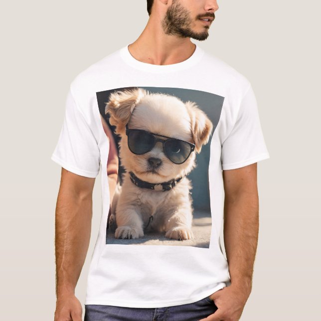 Coola-, Cute- och Fluffy-valpar T Shirt (Framsida)