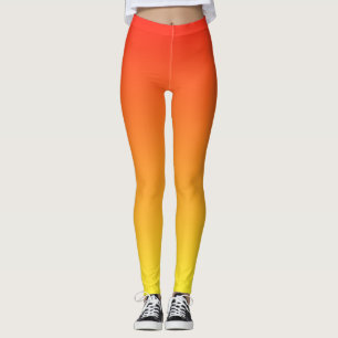Coola Cute och Roligt Gradient Sunrise-Orange Leggings