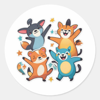 Coola Cute Pets-etikett Runt Klistermärke