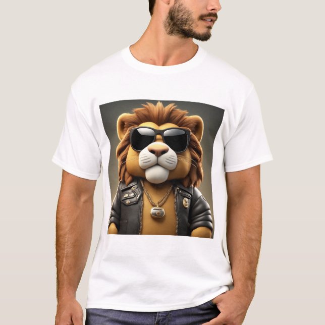 Coola, Cute, Plump Gangster Lejon T Shirt (Framsida)