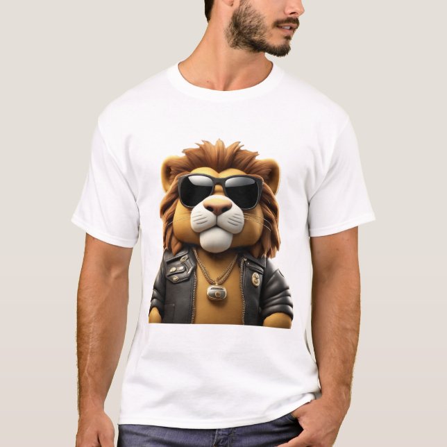 Coola, Cute, Plump Gangster Lejon T Shirt (Framsida)