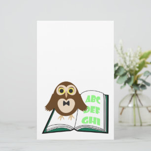 Coola Cute uggla med Alphabet bok Back to school Brevpapper