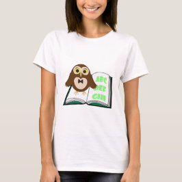 Coola Cute uggla med Alphabet bok Back to school Tee