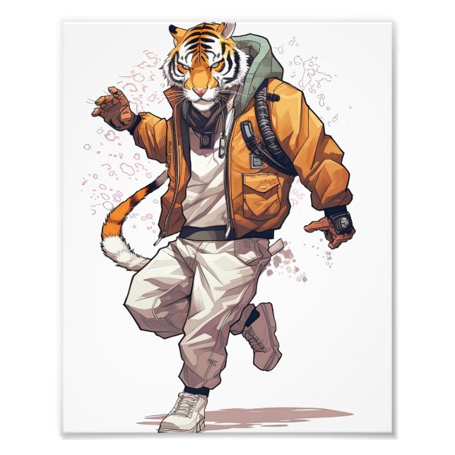 Coola Cyberpunk Tiger Fototryck (Framsidan)