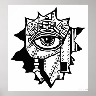 Coola cyborg-grafik poster