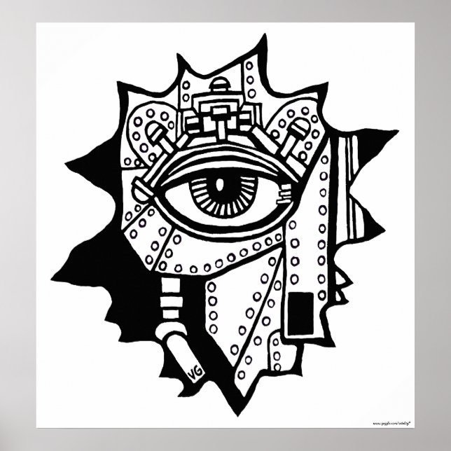 Coola cyborg-grafik poster (Framsidan)